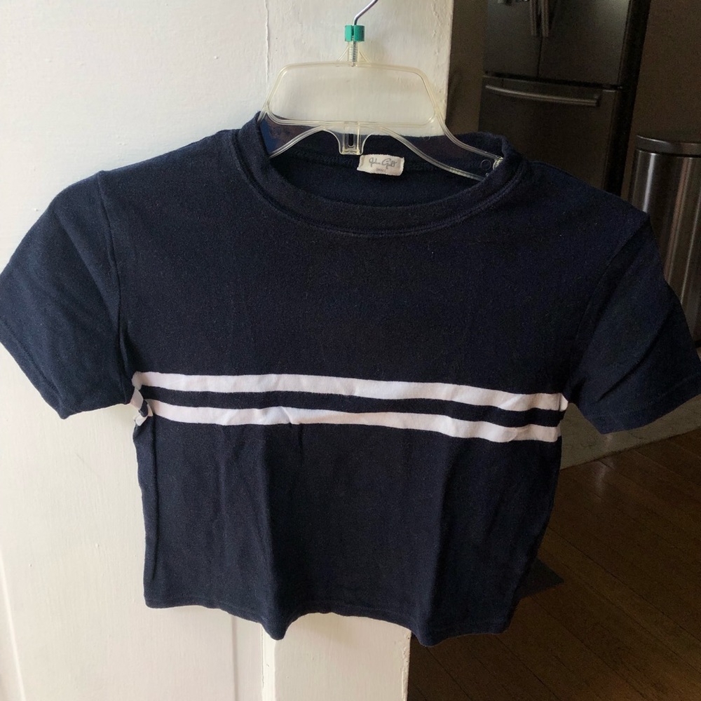 John Galt Navy Blue Striped Top (XS/S)